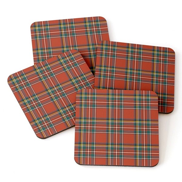 Royal Stewart tartan beverage coasters