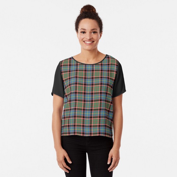 Stirling Ancient District tartan chiffon top