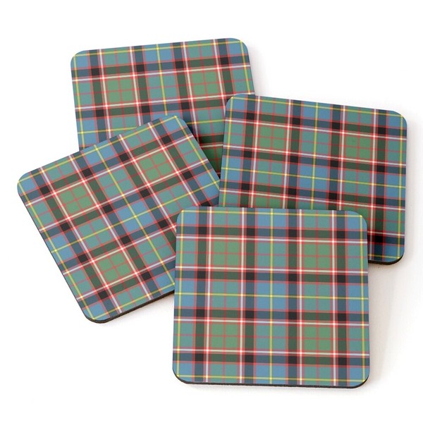 Stirling Ancient District tartan beverage coasters