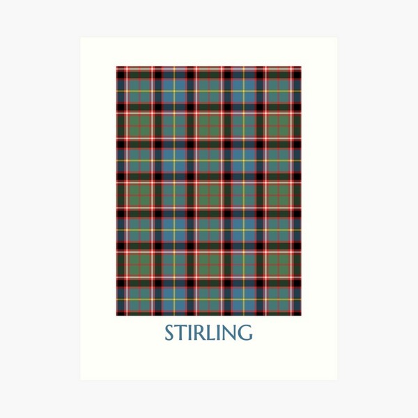 Stirling Ancient District tartan art print