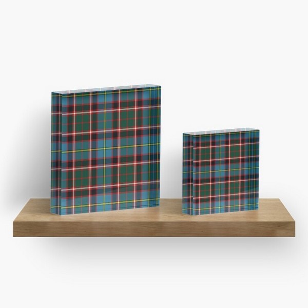 Stirling District tartan acrylic block