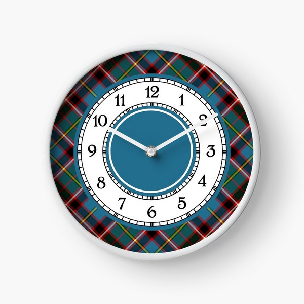 Stirling District tartan wall clock