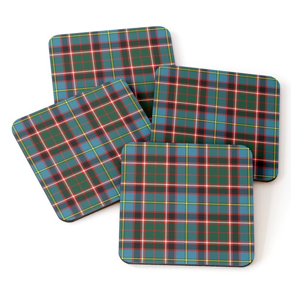 Stirling District tartan beverage coasters