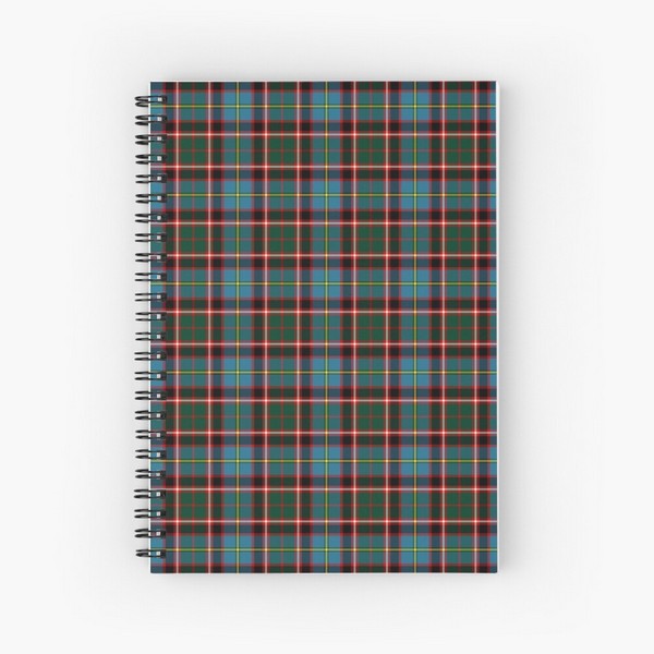 Stirling District tartan spiral notebook