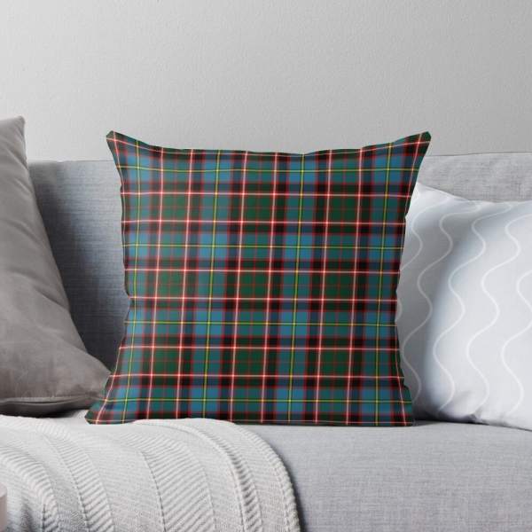 Stirling District tartan throw pillow