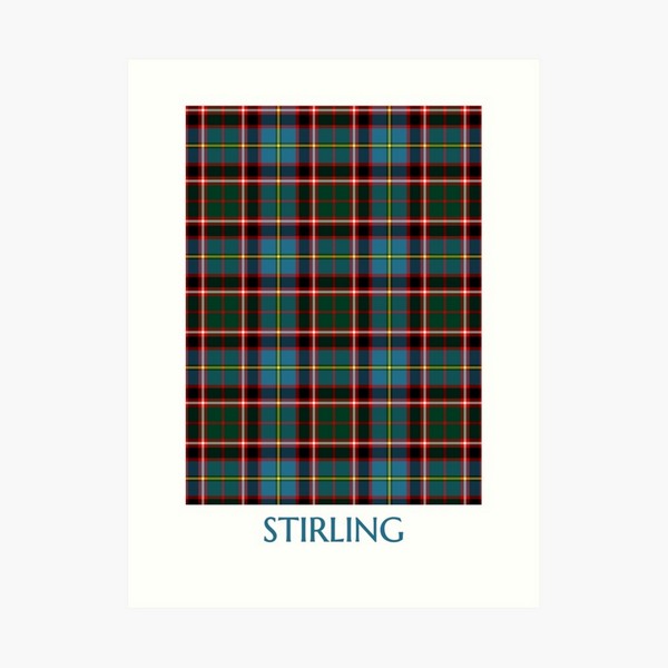 Stirling District tartan art print