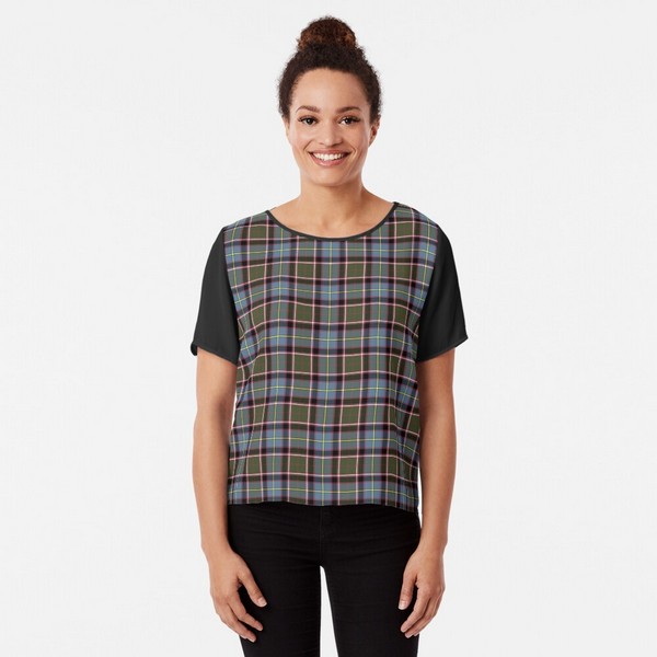 Stirling Weathered tartan chiffon top