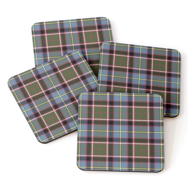 Stirling Weathered tartan beverage coasters