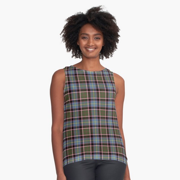 Stirling Weathered tartan sleeveless top