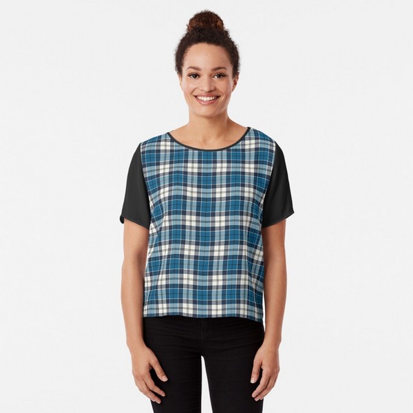 Strathclyde District tartan chiffon top