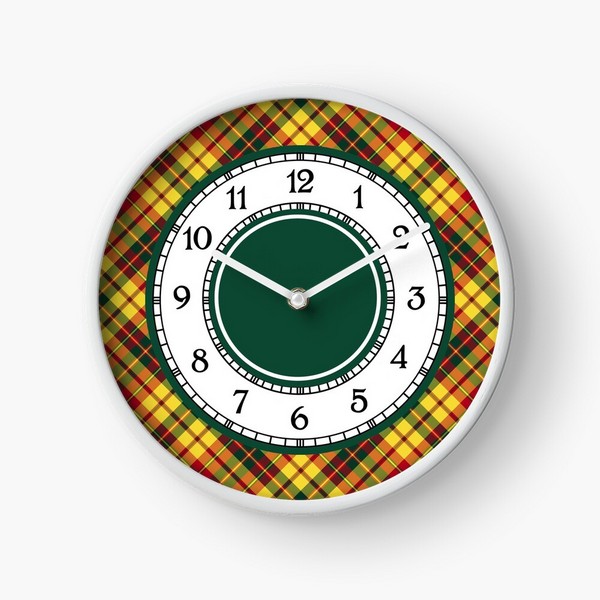 Strathearn District tartan wall clock