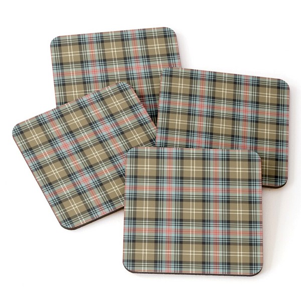 Sutherland Ancient tartan beverage coasters