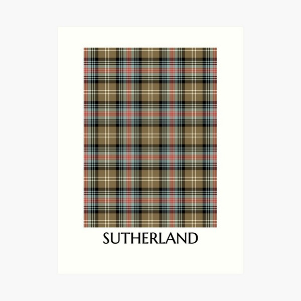 Sutherland Ancient tartan art print