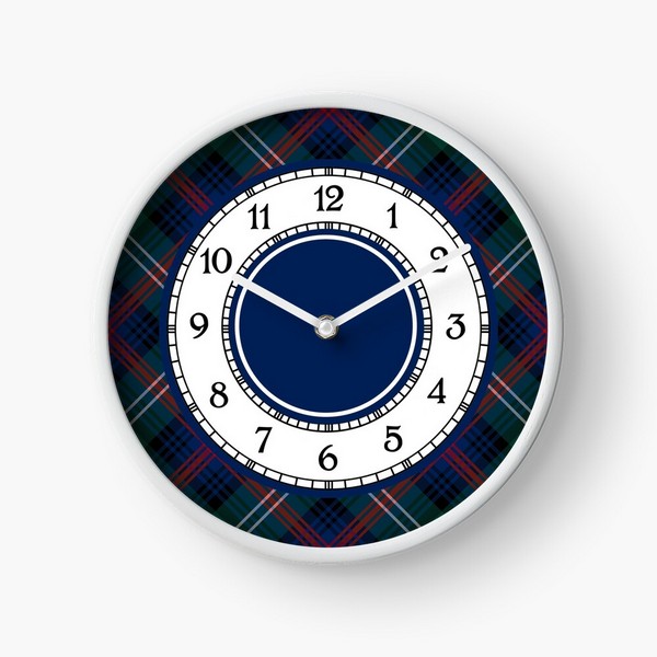 Sutherland tartan wall clock