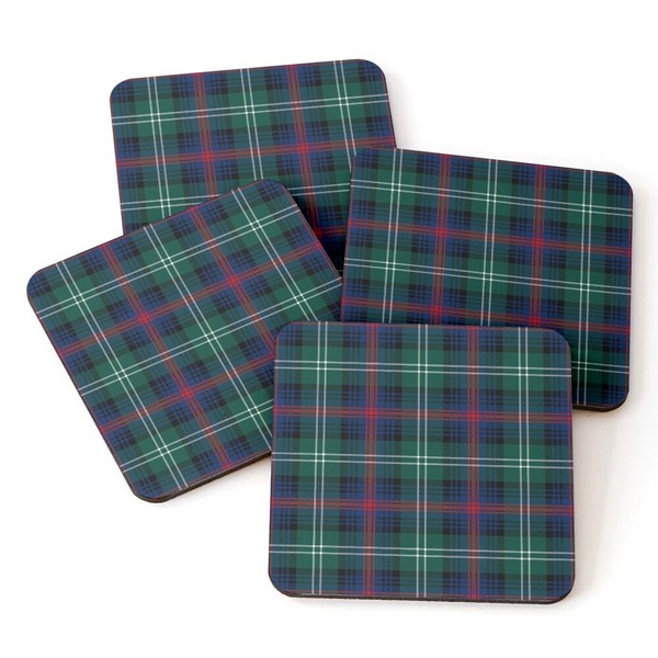 Sutherland tartan beverage coasters