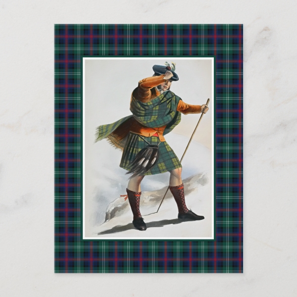 Sutherland tartan postcard