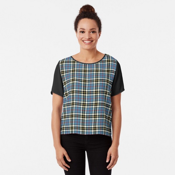 Thompson Blue Dress tartan chiffon top