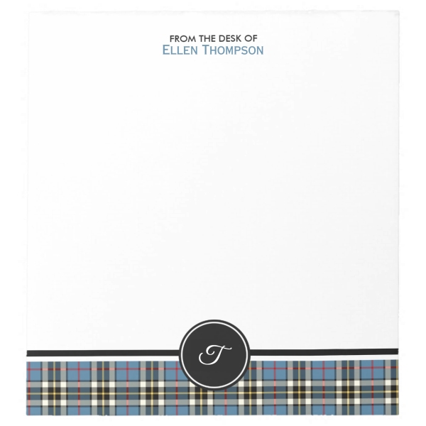 Clan Thompson Blue Dress Tartan Note Pad