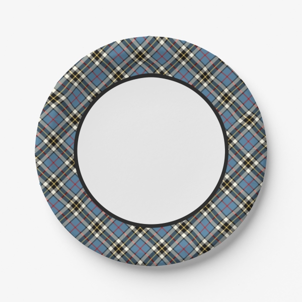 Thompson Blue Dress tartan paper plate