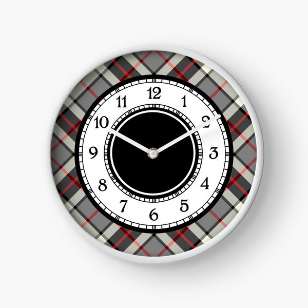 Thompson Gray Dress tartan wall clock