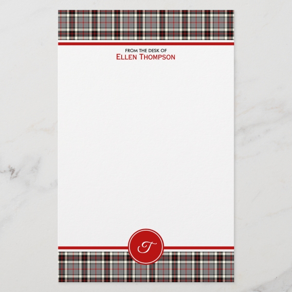 Clan Thompson Gray Dress Tartan Stationery