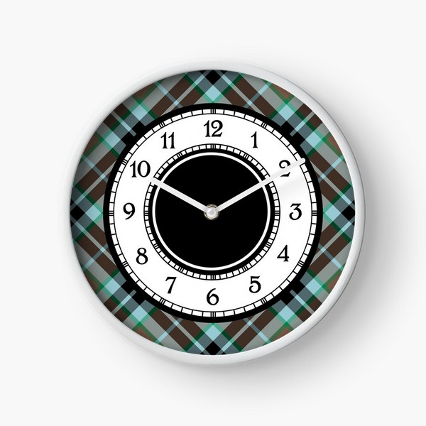 Thompson Hunting tartan wall clock