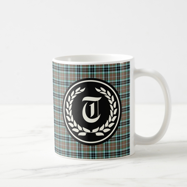 Thompson Hunting tartan monogrammed coffee mug