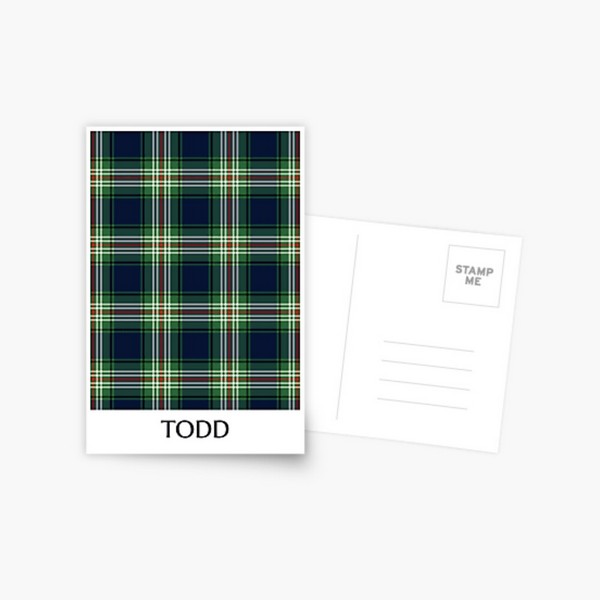 Clan Todd tartan postcard