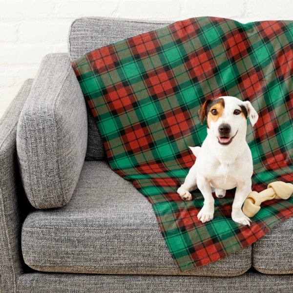 Traditional Christmas Plaid Pet Blanket
