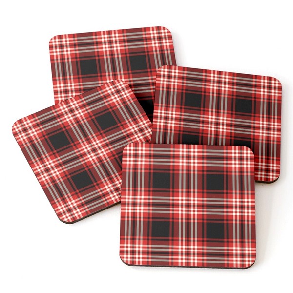 Tweedside tartan beverage coasters