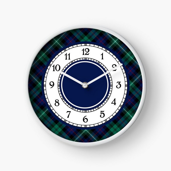 Clan Urquhart tartan wall clock