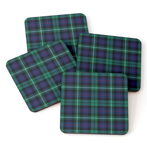 Clan Urquhart tartan beverage coasters