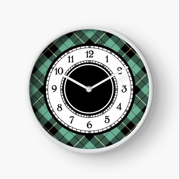 Wallace Ancient Hunting tartan wall clock