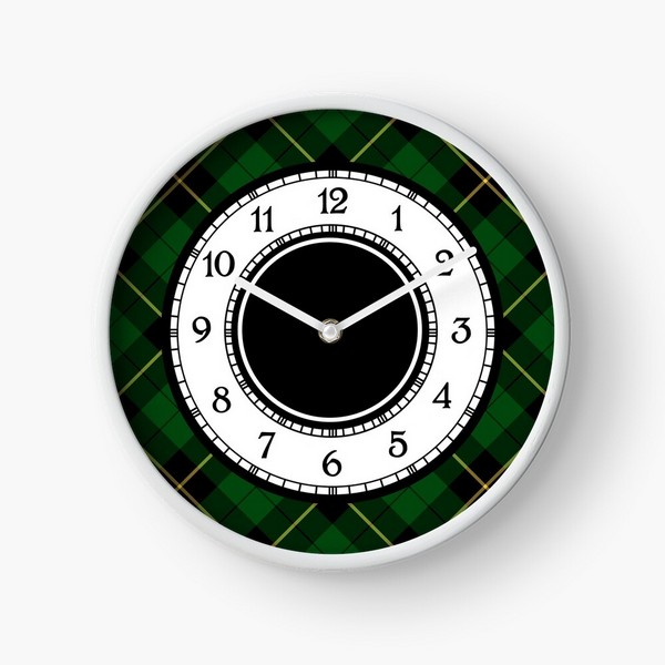 Wallace Hunting tartan wall clock