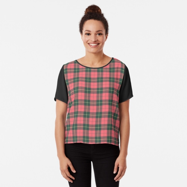 Wallace Weathered tartan chiffon top