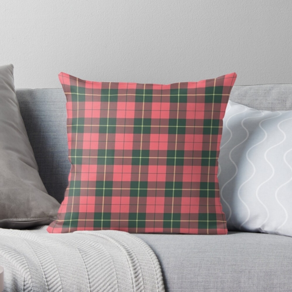 Wallace Weathered tartan throw pillow