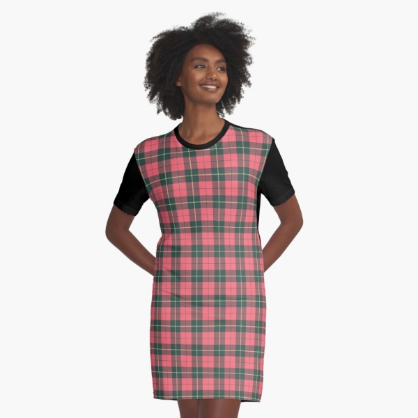 Wallace Weathered tartan tee shirt dress