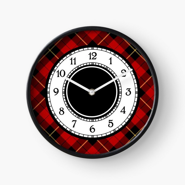 Wallace tartan wall clock