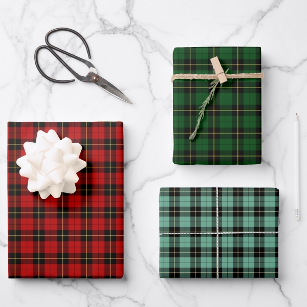 Wallace tartan variety wrapping paper