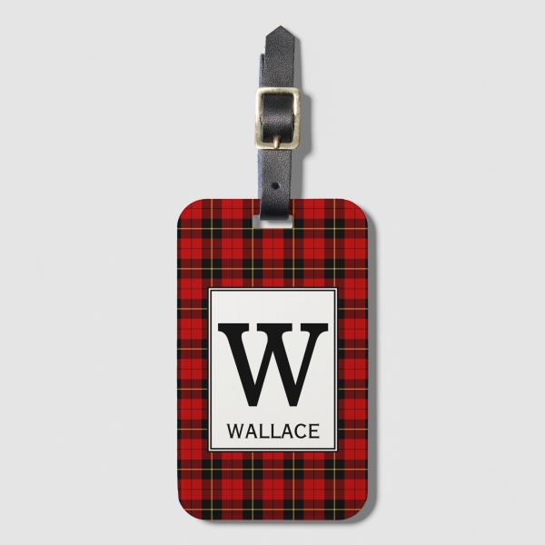 Wallace tartan luggage tag