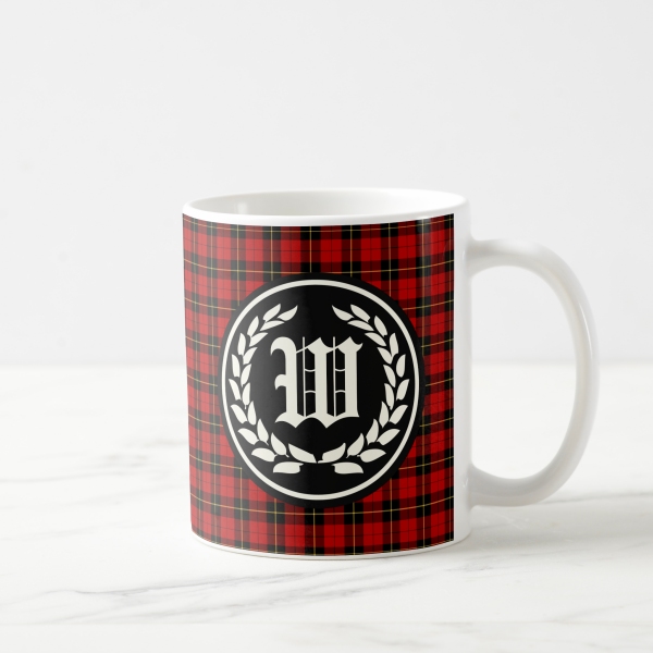 Wallace tartan monogrammed coffee mug