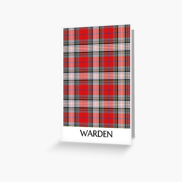 Clan Warden tartan greeting card