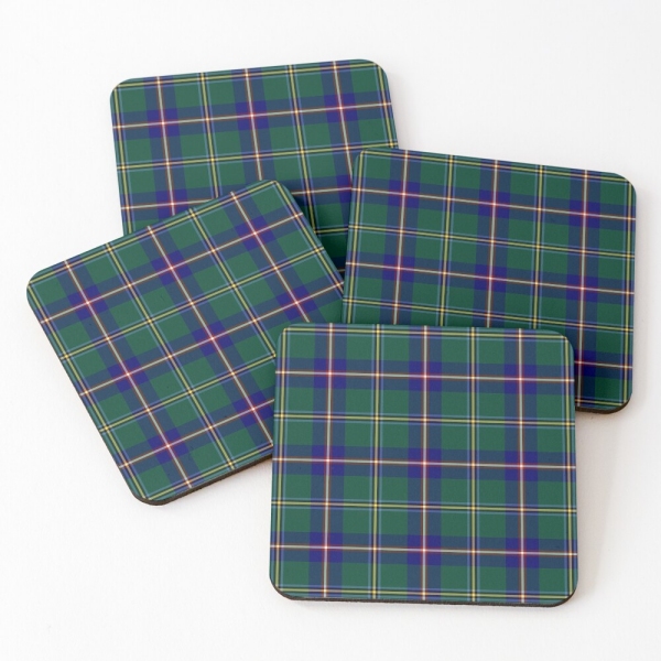 Washington tartan beverage coasters