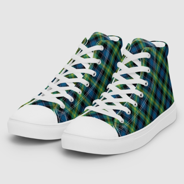 Watson tartan men's white hightop shoes