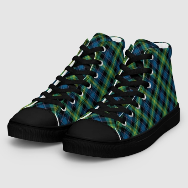 Watson tartan men's black hightop shoes