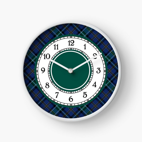 Clan Weir tartan wall clock