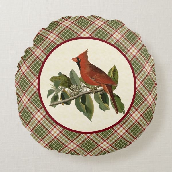 Woodland Christmas plaid lumbar cushion