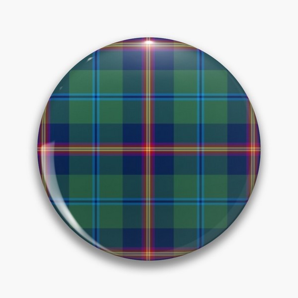 Young tartan pinback button