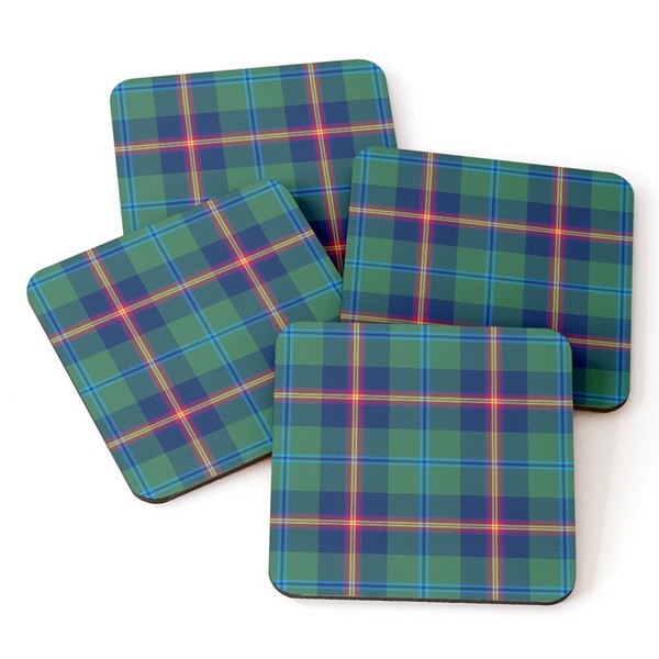 Young tartan beverage coasters