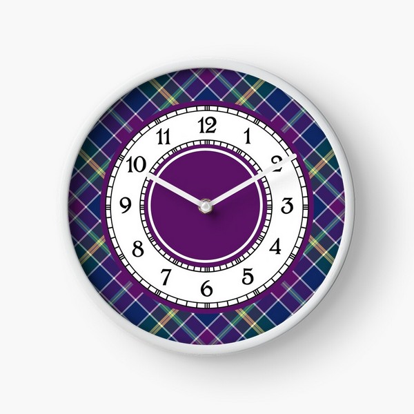 Clan Yule tartan wall clock